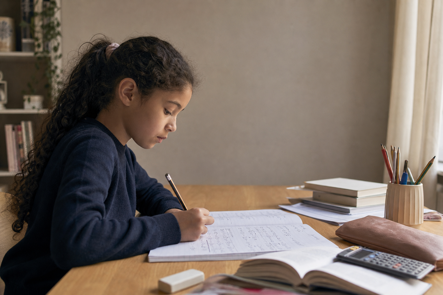 Student completing a practice paper